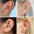 thumbnail image 4 of G23 Titanium Opal Nose Rings Hoops - 16G/18G/20G Hinged Septum Rings Seamless Nose Rings for Women Conch Helix Daith Earrings Piercing Jewelry Purple/Pink/Blue/White Silver/Gold 8mm/10mm, 4 of 8
