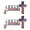 5pcs, variant on Jinerra Blessed Jesus Edition Cross Emblem Metal Badge,4 Inch 3D Raised Letter Chrome Christian Cross Emblem Decal Stickers, USA Flag Car Cross Emblem car Decoration for Truck, SUV