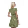 thumbnail image 2 of Women’s A Line Plaid Summer Dress, Retro Triangle Arrangement, Cross Wrap V Neck, 6 Sizes, by Ambesonne, 2 of 2