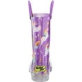 thumbnail image 3 of Western Chief Kids Rainbow Unicorn Lighted Rain Boot with Handles Waterproof PVC with Glitter and Puzzlepairs Insole, 7, 3 of 7