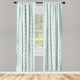 thumbnail image 4 of Ambesonne Pastel Window Curtains, Forget Me Not Flowers Retro, Each 28" W x 63" L, Pale Blue and Green, 4 of 4