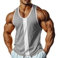 thumbnail image 3 of Danhjin Workout Tank Tops for Men Gym Summer Sleeveless Color Block Pullover Tops Cool Fashion Casual Shirts, 3 of 10