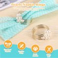 thumbnail image 4 of Juego de 12 Anillos de Servilletas de Perlas Doradas para Bodas Anillos de Servilletas para Mesa de Cena Anillos de Hebillas de Servilletas de Perlas, 4 of 10
