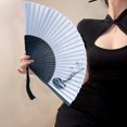 thumbnail image 4 of Lubelski Folding Fan Lightweight Portable Handheld Fan Fine Workmanship Bamboo Fan with Tassel for Daily Use Perform, 4 of 8