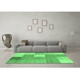 thumbnail image 3 of Ahgly Company Indoor Square Checkered Emerald Green Modern Area Rugs, 4' Square, 3 of 4