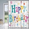 thumbnail image 4 of Child''s Birthday Shower Curtain Cute Colorful Happy Birthday Bathtub Curtain White Fabric Bathroom Shower Curtain, 4 of 6