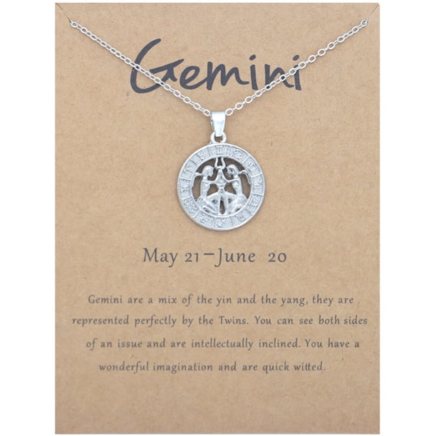 Collar para mujer, joyería para mujer, joyería para mujer, 1 collar con colgante de 12 signos, ideal para cumpleaños, vacaciones, para mujeres y niñas, con encaje.