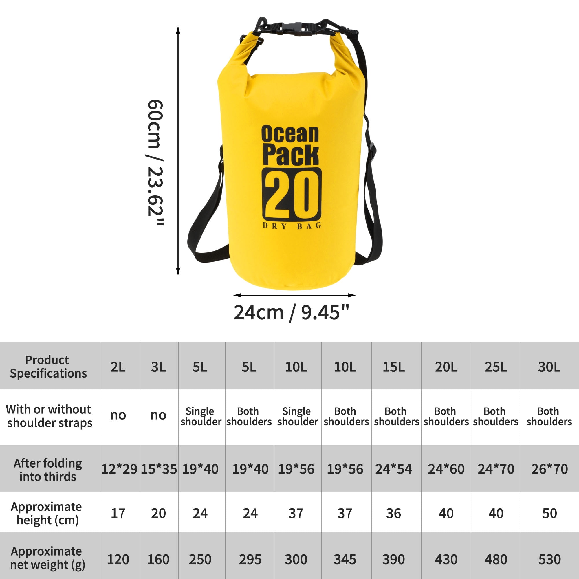 Unique Bargains Durable Waterproof Dry Bag Yellow
