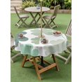 thumbnail image 3 of Outdoor Tablecloth with Umbrella Hole and Zipper, St. Patrick's Day Round Table Cloth 54 Inch Waterproof Tablecloth, Green Ombre Lucky Clovers Picnic Table Cover for Patio Camping, 3 of 7