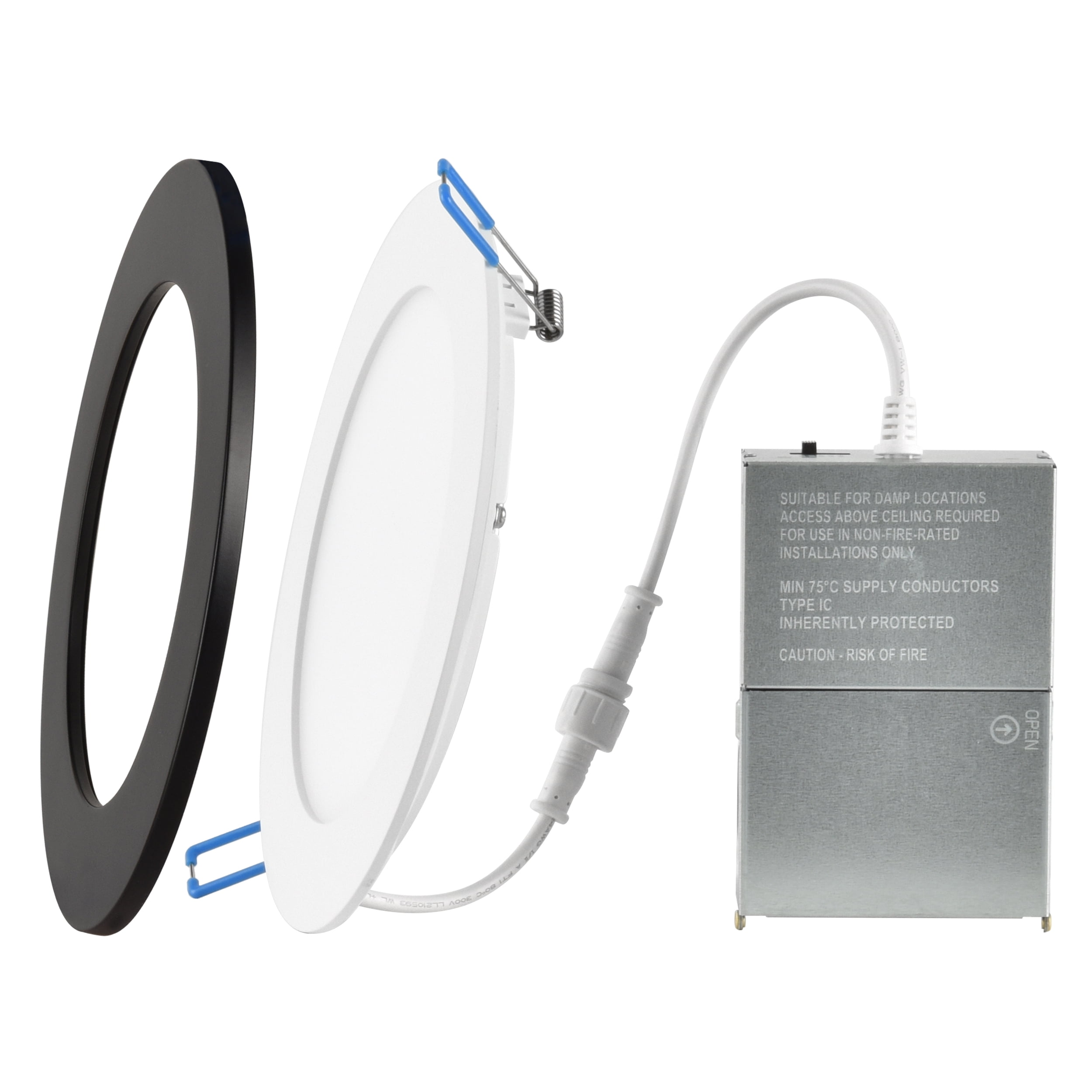 Great Value 6" LED Canless Downlight, 12-Watt (75W Replacement) CCT Selectable with J Box
