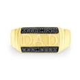 thumbnail image 2 of AFFY Black Natural Diamond Accent Dad Band Ring 14K Yellow Gold over Silver-10, 2 of 8