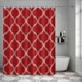 thumbnail image 3 of Shower Curtain Moroccan Texture Bathroom Curtains with Hooks, Waterproof Fabric Retro Red Linen Bath Shower Curtains Set for Bathroom Bathtubs Decor 36x72 Inch, 3 of 9