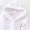 thumbnail image 4 of TOWED22 Kids Hooded Bathrobe Girls Soft Plush Hooded Flannel Pajamas Sleepwear Boys Spa Robe(White,13-14 Y), 4 of 6