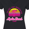 thumbnail image 4 of Inktastic Summer Enjoy the Sunshine Naples Beach Florida in Pink Women's V-Neck T-Shirt, 4 of 5