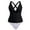 Black, variant on Women's Two Piece Tankini Swimsuit Floral Print High Waist Tankini Top with Briefs Cross Back Beach Wear Black L