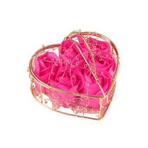 Cheapark 6-Piece Soap Rose Bouquet in Iron Basket - Romantic Valentines Day Gift & Ambiance Decor, Long-Lasting Floral Ornament for Home & Desktop