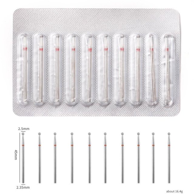 DATANG 10pcs/Set Nail Art Drill Bit , Kit De Brocas Rotativas De Carburo De Diamante Para Cutículas , Herramientas De Manicura Para Limpiar Lima Eléctrica Para Uñas , Removedor De Pedicura