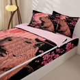thumbnail image 3 of Homewish Brown Funny Capybara Zipper Full Size Comforter Sets with Fitted Sheet and 2 Pillowcases,Japanese Style Pink Cherry Blossom Zipper Bedding Set For Capybara Lovers,Reversible,4 Pieces, 3 of 7