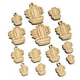 thumbnail image 1 of Hand Drawn Cactus Doodle Wood Mini Charms Shapes DIY Craft Jewelry - With Hole - 18mm (17pcs), 1 of 7