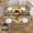 Black7, variant on Sunflower On Board Rustic Yellow Summer Fall Live Laugh Love Round Fitted Table Cover Elastic Edge Circle Tablecloth for Outdoor Dining Party Holiday Fits Table up 45"-50" Diameter