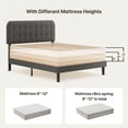 thumbnail image 3 of Upholstered Platform Bed Frame with Headboard, Sturdy Wooden Slats, Noise-Free, No Box Spring Needed, Easy Assembly, Modern Bedroom Furniture - Full, Dark Gray, 3 of 8