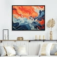 thumbnail image 2 of Designart "Liquid Ink Waves Blue and Orange Fusion I" Oversized Abstract Framed Wall Art - Modern Blue Abstract Liquid Ink Bedroom Framed Canvas Wall Art, 2 of 7