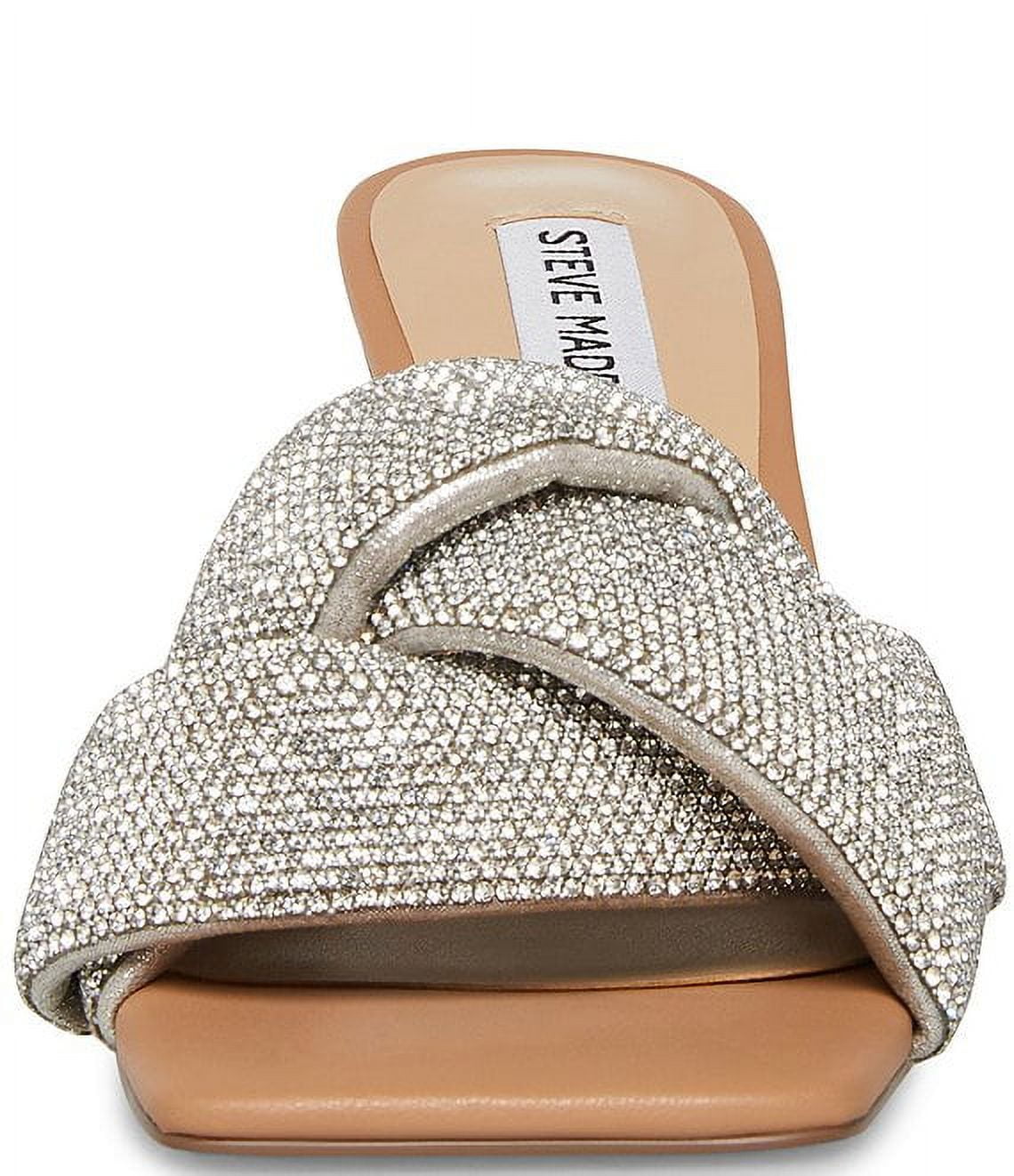Steve Madden Latta-R Rhinestone Slip On Squared Open Toe