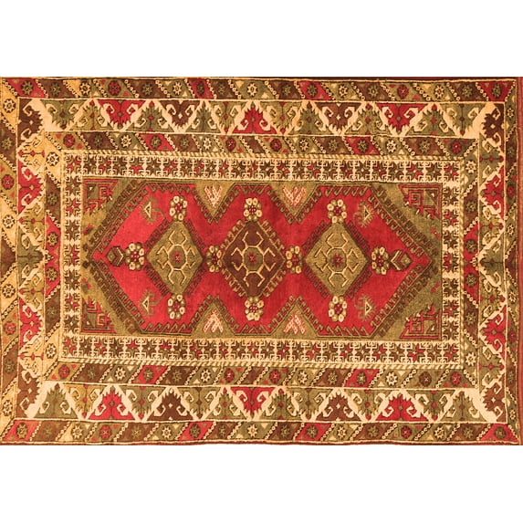 Ahgly Company Indoor Rectangle Persian Orange Traditional Area Rugs, 7' x 10'
