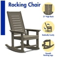 thumbnail image 5 of FODINGHILL Outdoor Rocking Chair,HDPE Oversized Rocking Outdoor Chair,High Back Rocking Patio Chairs for Porch Garden Balcony,Wood, 5 of 10