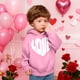 thumbnail image 5 of Sudadera con capucha y estampado de corazón de San Valentín, sudadera de manga larga para niños y niñas, chaqueta para niñas de talla mediana y grande., 5 of 7