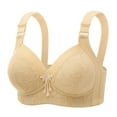 thumbnail image 2 of SROBPTY Plus Size Bra for Women, Womens Push Up Bra, Women's Plus Size Lace Wireless Thin Cup Comfortable Soft Daily Bras Beige,XL, 2 of 3