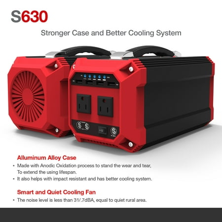 270wh I 3.7V Pure-sine wave Solar Portable Generator I 300w continuous output 600w Peak UPS Battery Emergency Backup Power Source Supply Charged by Solar Panels 4 USB (Best 600w Power Supply 2019)