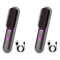 thumbnail image 2 of 2X Cepillo Alisador de Pelo Inalámbrico, Cepillo Alisador de Calentamiento Rápido, Rizador de Pelo Ajustable de Tercer Engranaje, Peine Calefactor Portátil, 2 of 10