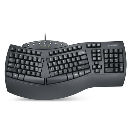 Perixx Periboard-512 Ergonomic Split Wired USB Computer Keyboard - Natural Ergonomic Design - Black