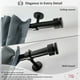 thumbnail image 2 of Soporte para barras de cortina A Key Tech de 1 pulgada para pared o techo, color negro, 2 of 5