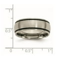 thumbnail image 2 of Titanium Engravable Black Accent 8mm Brushed Band Ring Size 11 Jewelry for Women, 2 of 2