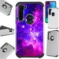 thumbnail image 1 of Compatible with Motorola Moto G Stylus (2020) | Moto G Power (2020) | Moto G Pro Fusion Hybrid Phone Case Cover (Purple Universe), 1 of 1
