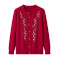 thumbnail image 6 of LEKODE Winter Cardigan Sweaters for Women Button Down Lightweight Trendy Jumper work outfits for women office Red L, 6 of 6