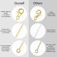 thumbnail image 3 of Alexcraft Gold Plated Necklace Extenders, 14K Gold Chain Extenders with Lobster Clasp, Durable Plated Necklace Bracelet Anklet Extension Chains (1 2 3 Inches, 3PCS), 3 of 6