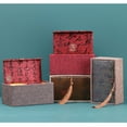 thumbnail image 2 of Qarigey Caja de joyería de lino y algodón, patrón de caligrafía Rectangular portátil, contenedor de colección decorativo colorido Ropa, zapatos y accesorios Miscelánea Gris Qarigey AP017910-04, 2 of 6