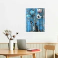 thumbnail image 3 of JEUXUS Rustic Farmhouse Tulip Wall Art Rustic Blue Flowers Painting Rustic Brown Blue Bath Wall Art Floral Poster Wood Board Artwork Picture Canvas Painting for Bedroom Living Room, 3 of 5