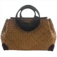 thumbnail image 3 of 2X Mujeres Bolsas de Paja Mujer de Bambú Bolso de Tejido de Playa de Verano de Señora de Mano Vintage Bolso de Manejar de Madera de Punto Bolsas de Mano Totalizador, 3 of 9