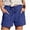 A-Dark Blue66, variant on Women's Wide-Leg Shorts Elastic Waistband With Pockets Summer Trousers Solid Color Minimalist Beach Bottoms