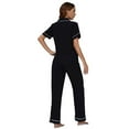 thumbnail image 2 of Zoeecloth Women’s 2Pcs Pajama Pjs Sets Short Sleeve Top with Shorts Pajama Long Pants Set Button down Soft Lounge & Sleepwear L-XL, 2 of 8