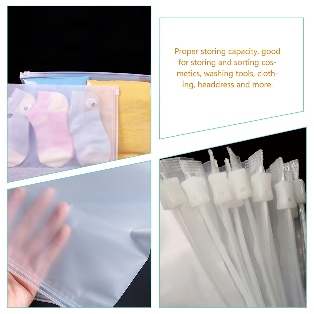SOPOTUTU Frosted Transparent Clothes Storage Bags 50Pcs for Travel and Packing