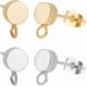 thumbnail image 1 of 20 pendientes planos y redondos con aro chapados en oro de 18 quilates y plata de ley 925, accesorios para hacer joyas., 1 of 9