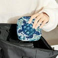 thumbnail image 6 of Sanitary Napkin Storage Bag for Girls Women, Portable First Period Pads Bag Tampons Holder Girls Travel Makeup Bag, Large Capacity Sea Turtle Blue Teal Ocean Pattern, 6 of 6