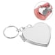 thumbnail image 3 of FELTECHELECTR mini llaveros redondos con espejo de maquillaje compacto de doble cara, llavero plegable con colgante (plata, forma de corazón)., 3 of 6
