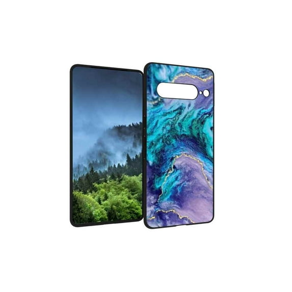 Compatible with Google Pixel 7 Pro Phone Case, Blue-Marble-20 Case Men Women, Flexible Silicone Shockproof Case for Google Pixel 7 Pro