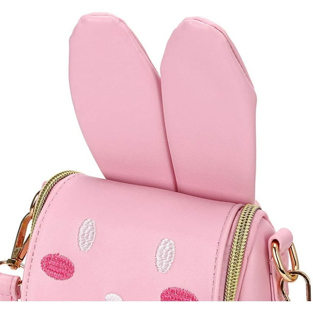 Petite Fille Sac Mignon PU Cuir Oreilles de Lapin Sac à Main à la Mode  Enfants Sac Bandoulière Bambins Sacs à Bandoulière avec Noeud Papillon pour  les Enfants (Lapin Rose) 